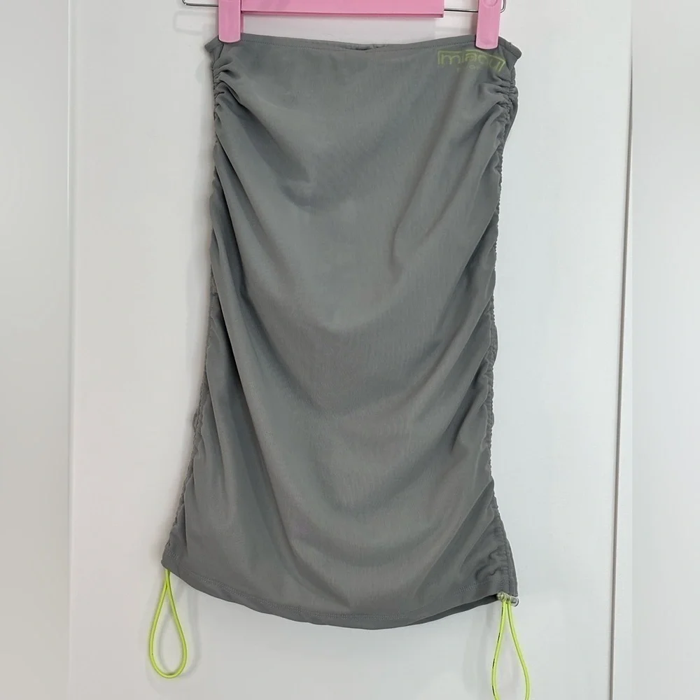 Miaou Sport Gwen Mesh Y2K Midi Skirt XS Gray Sporty Chic Gorpcore Streetwear